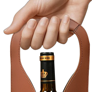 Personalized Wine Bags Leather - 5 Color Options Wine Bottle Carrier Bag with Name for Birthday Picnic Party Father's Day and Party Gift