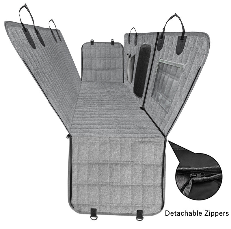 Waterproof Dog Car Seat Cover for Back Seat, Nonslip Dog Car Hammock with Mesh Window, Dog Back Seat Cover Protector for Car&Truck