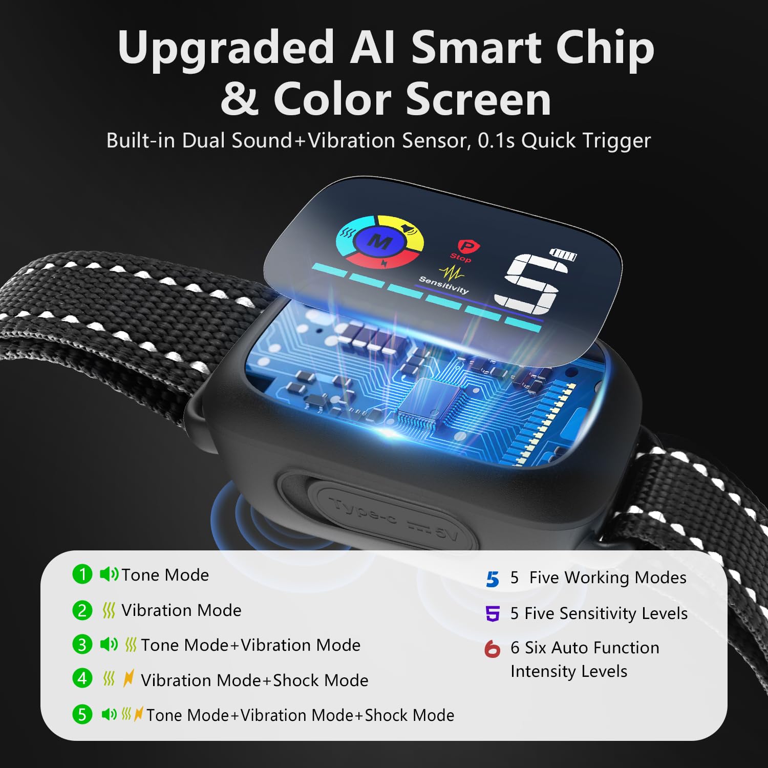 Dog Bark Collar, Upgrade AI Automatic Smart Dog Bark Collar