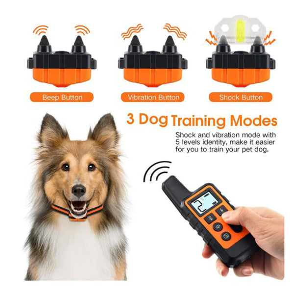 Waterproof Dog Training Collar Rechargeable Remote Electric Dog Shock Collar