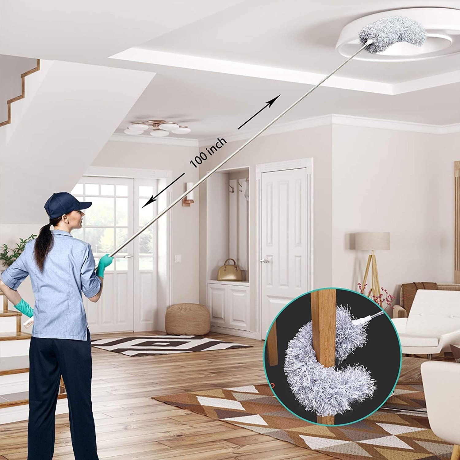Telescopic Feather Duster - 5 meter range and easy to wash