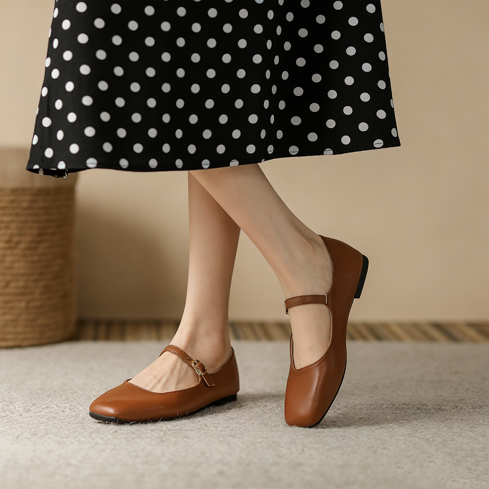 Women's Toe Mary Jane Vintage Style Flat Shoes