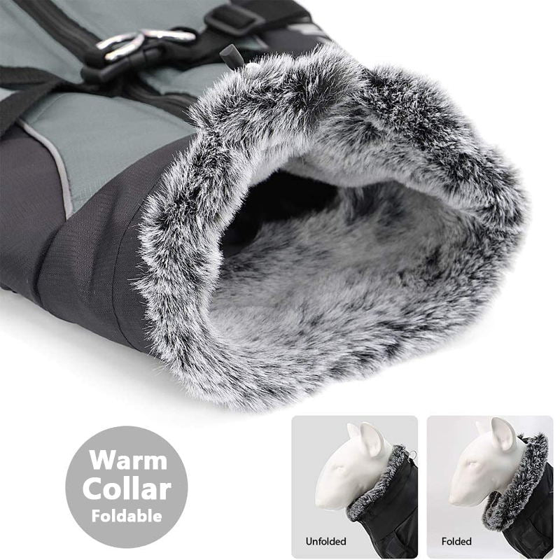 Waterproof Dog Jacket Harness for Cold Weather