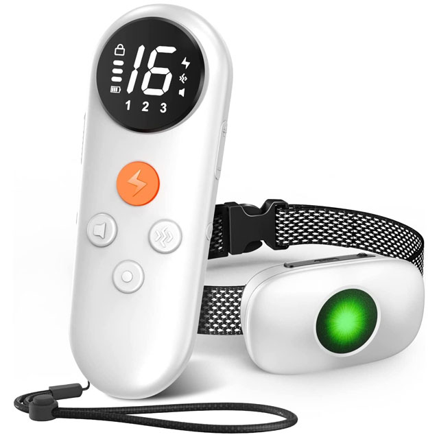 Dog Shock Collar and Remote - White - Effective Dog Training Device