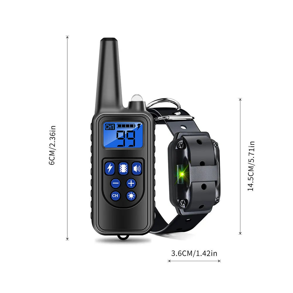 800M Anti Bark Electric Shock Training  Rechargeable Dog Barking Control Collar