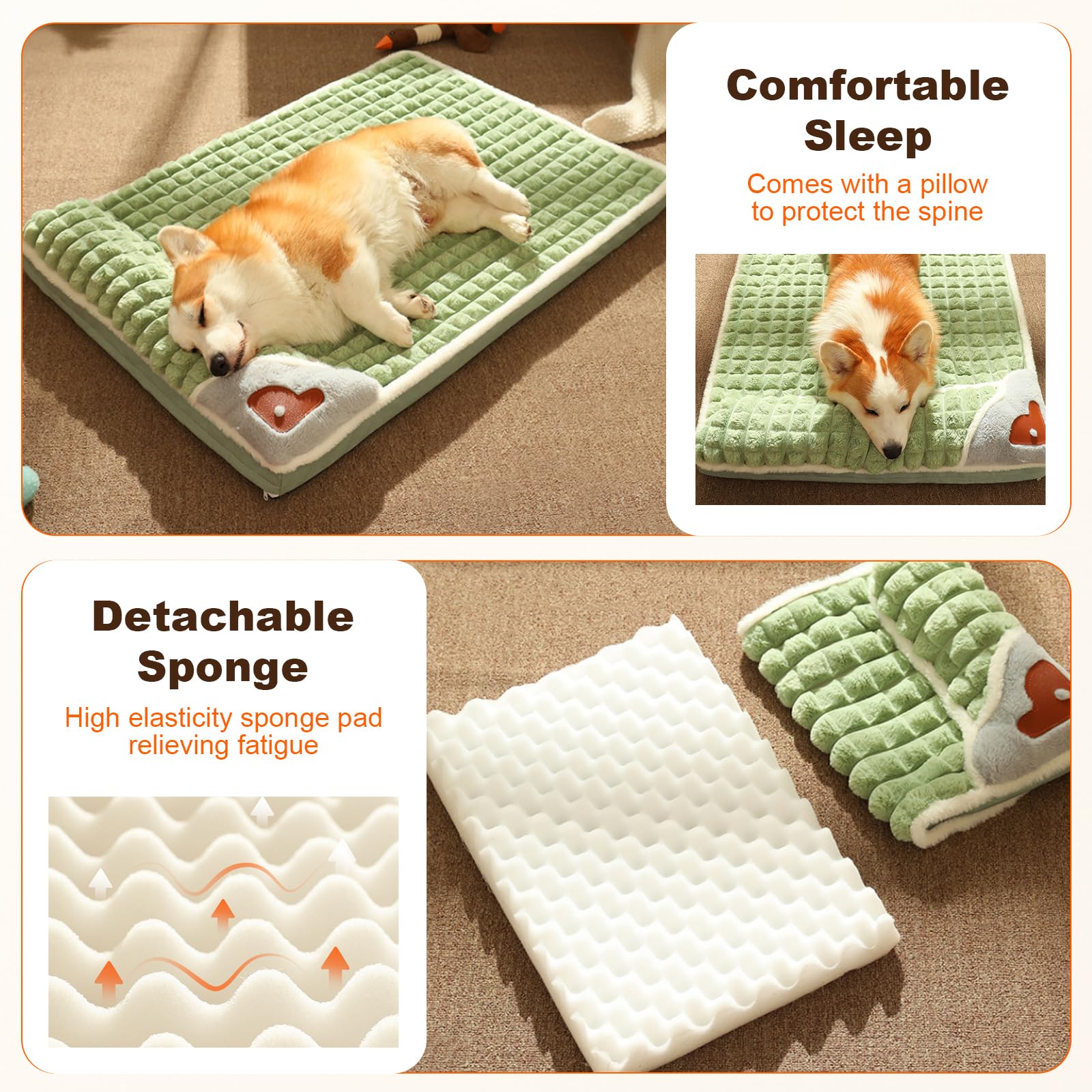 Luxury Sofa Dog Beds | Warm Dog Mat | Smart Dog Bed With Head Pillow