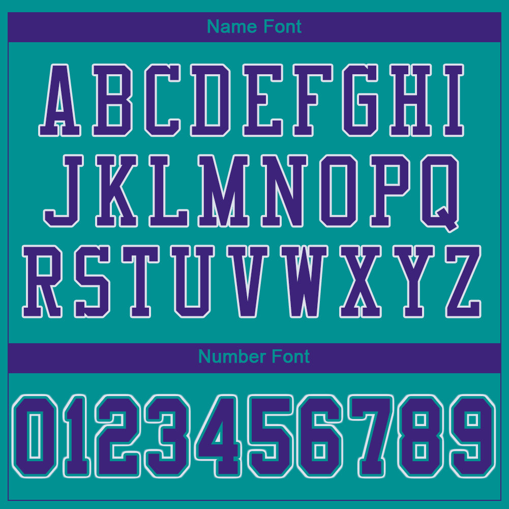 Custom Aqua Purple-White Mesh Football Jersey
