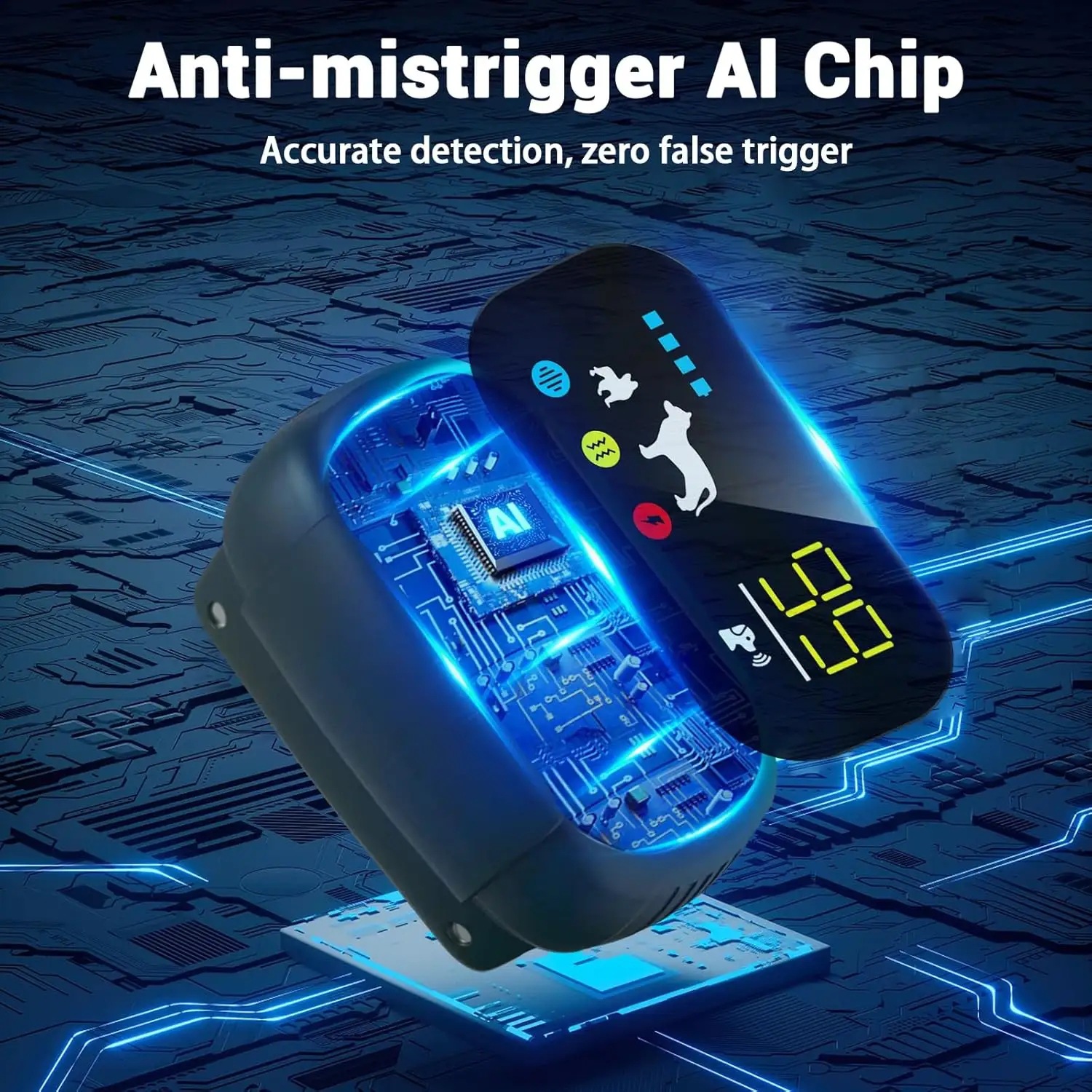 Anti Barking Dog Collars，Rechargeable Smart Bark Collar Harmless