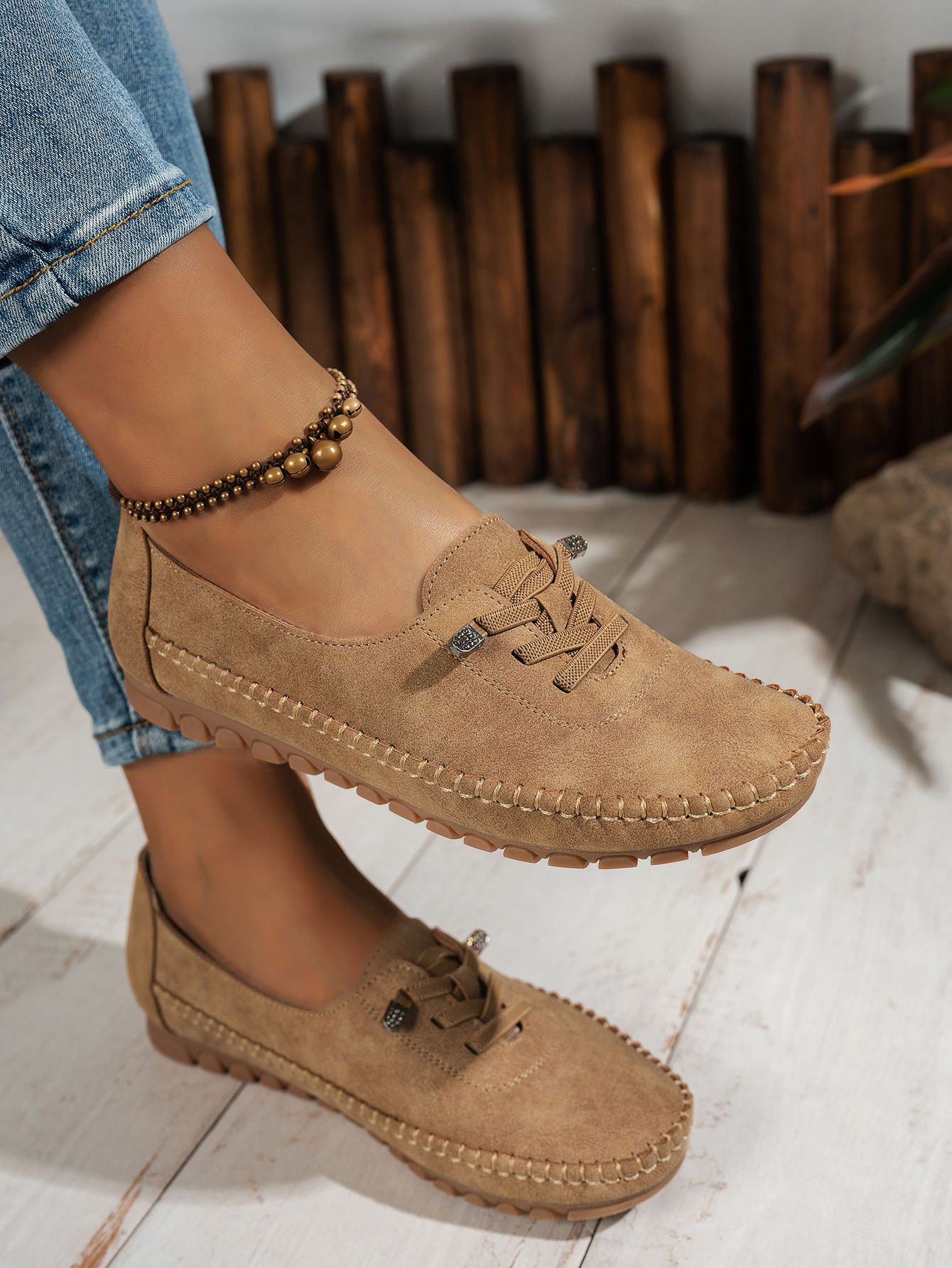 Women's Breathable Vintage Style Leather Loafers, Orthopedic Slip-On Moccasins