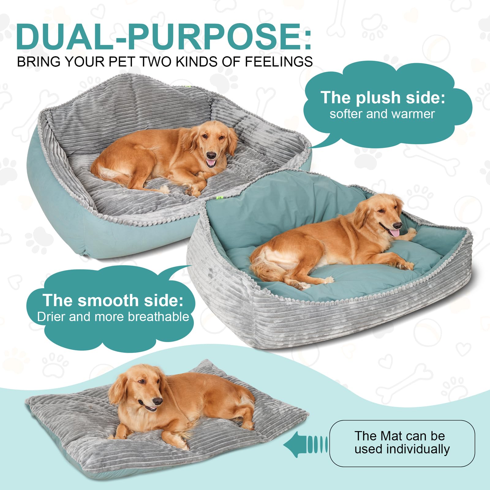 Orthopedic Dog Beds for Large Dogs, Dog Bed with Removable Washable Cover