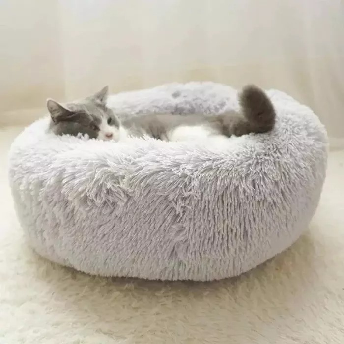 "Warming Donut" Pet Plush Calming Bed - Super Soft Luxury Dog Bed