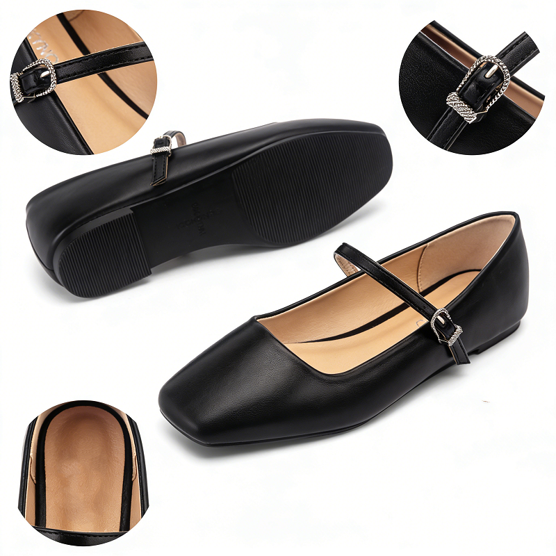 Women's Toe Mary Jane Vintage Style Flat Shoes