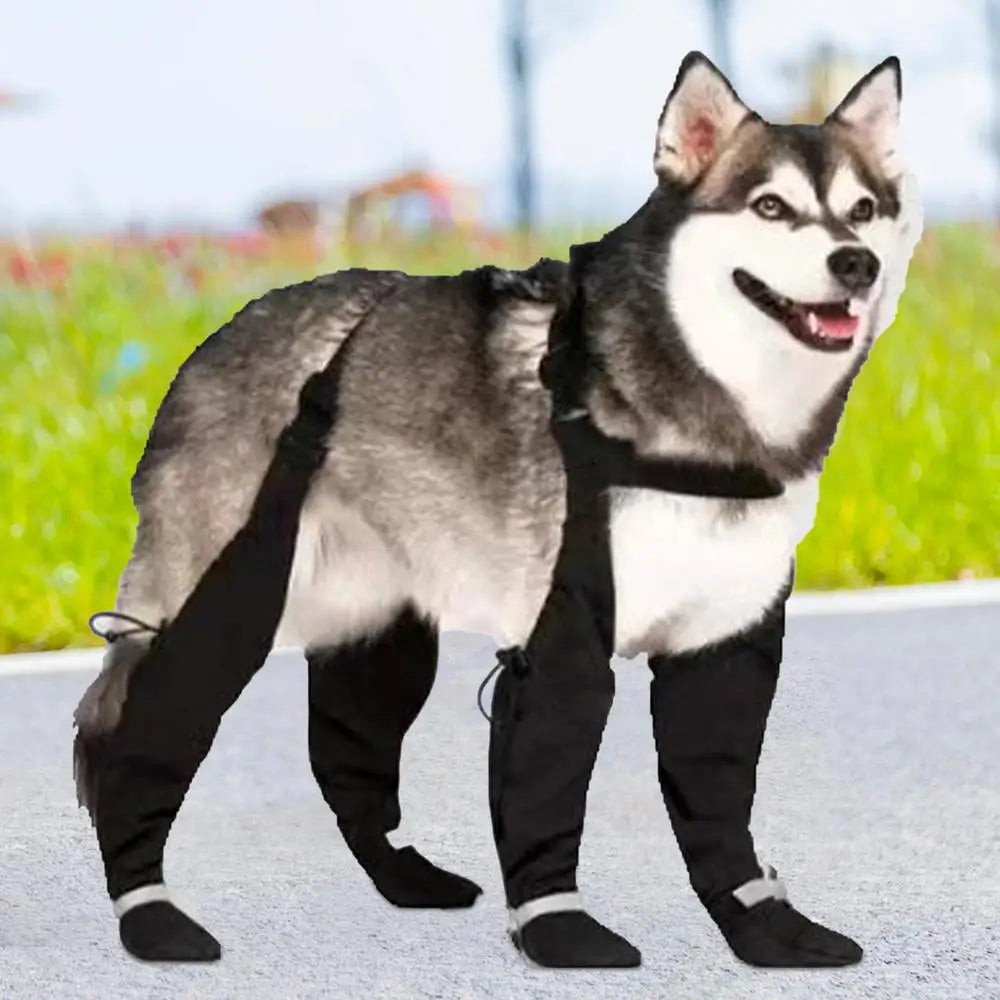 Reflective Dog Boots Shoes For Dogs Non-slip Pets Paws Protector Adjustable Walking Shoes Suspender Boots Outdoor Pet Sneakers