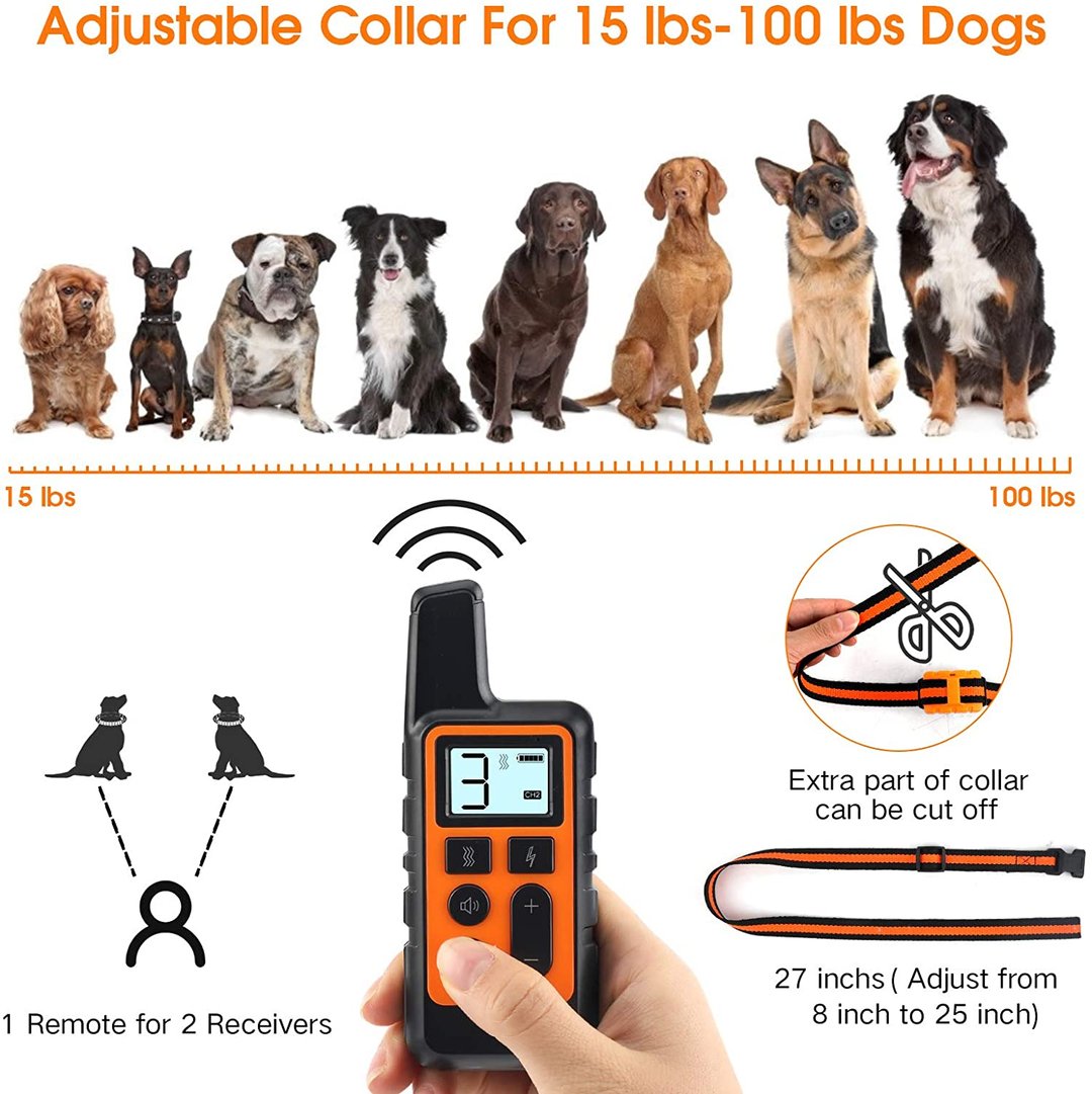 Dog Shock Training Collar - E Collar For Dog With Remote Range