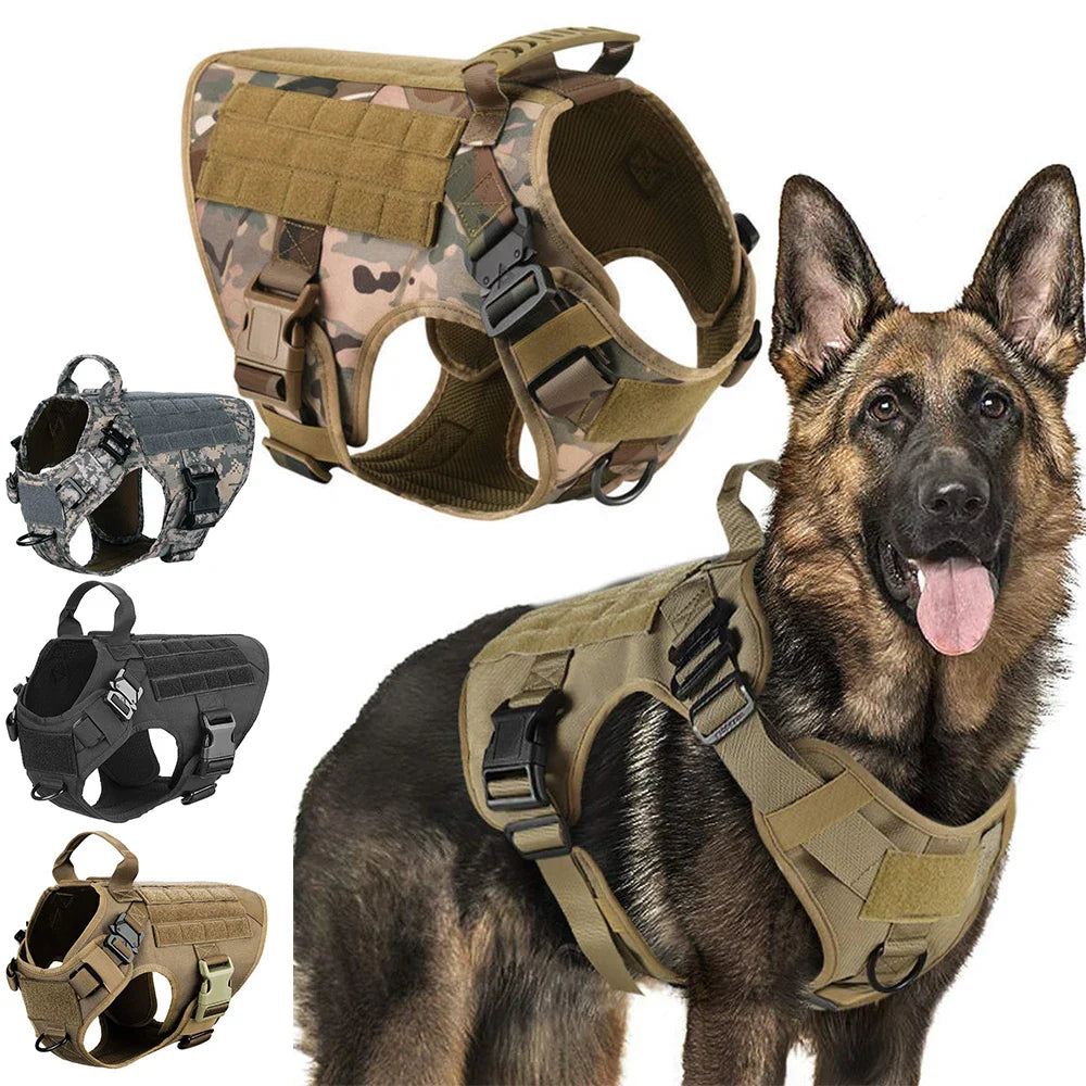 Tactical Dog Harness with Handle - Durable, Adjustable, Leash Set