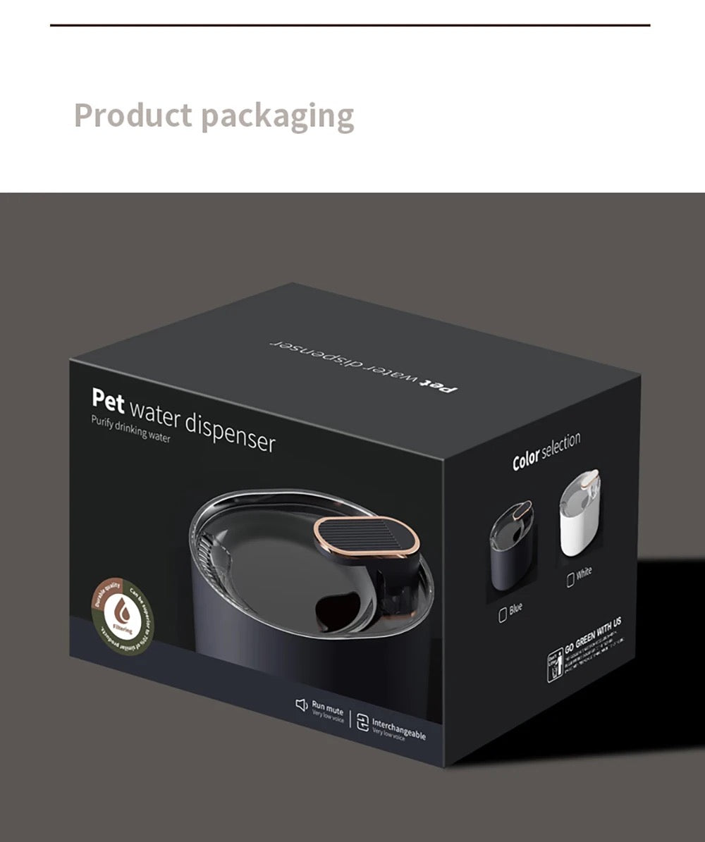 3L Automatic Ultra Silent Cat Water Fountain with LED Light