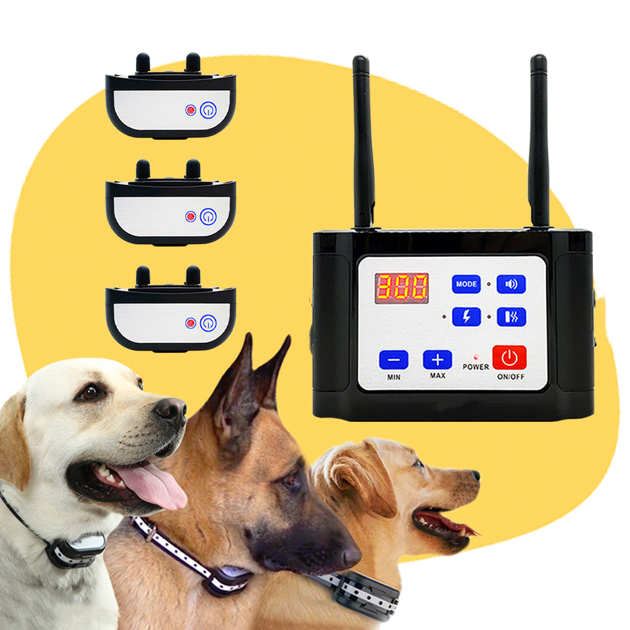2-in-1 Wireless Dog Fence & Outdoor Training Collar, Dog Containment System