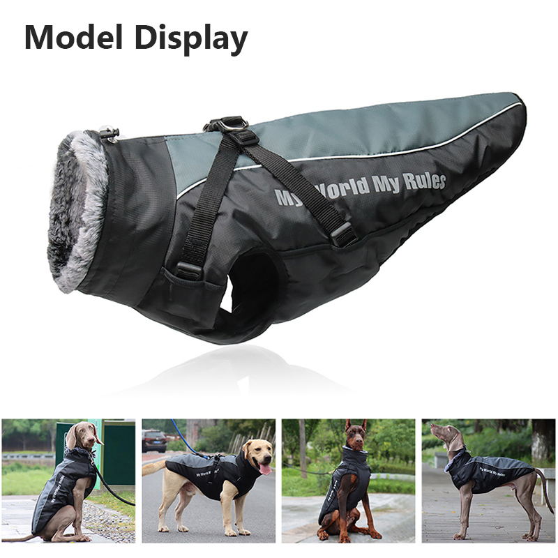 Waterproof Dog Jacket Harness for Cold Weather