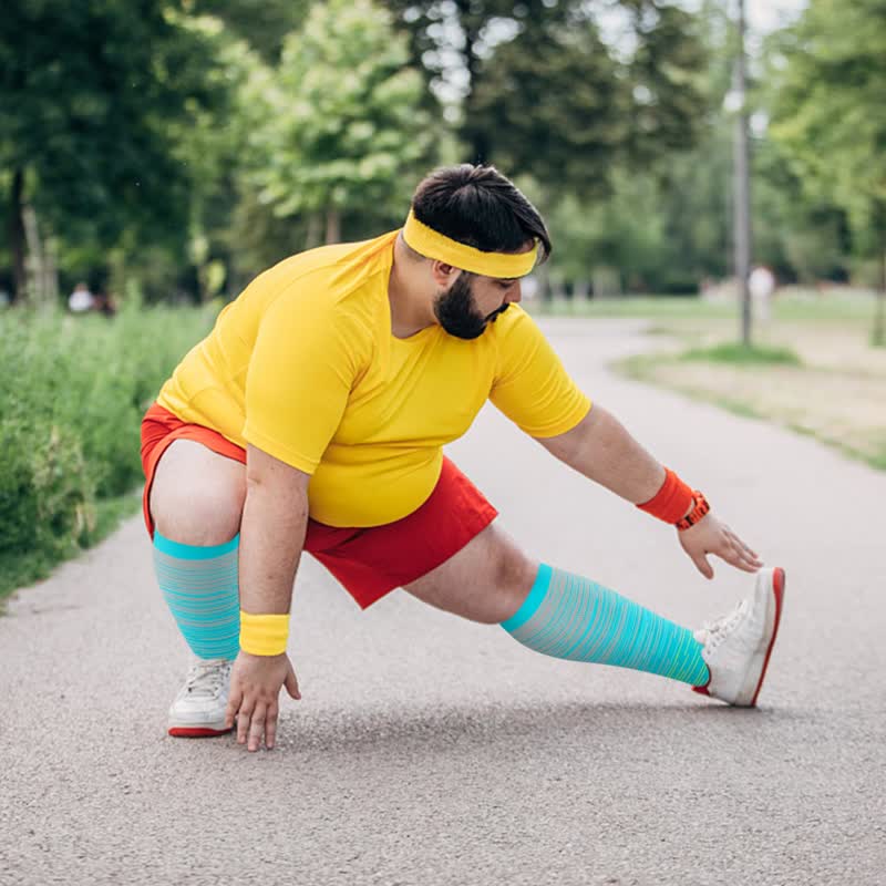 2XL-4XL Plus Size Bright Stripe Compression Socks(3 Pairs)