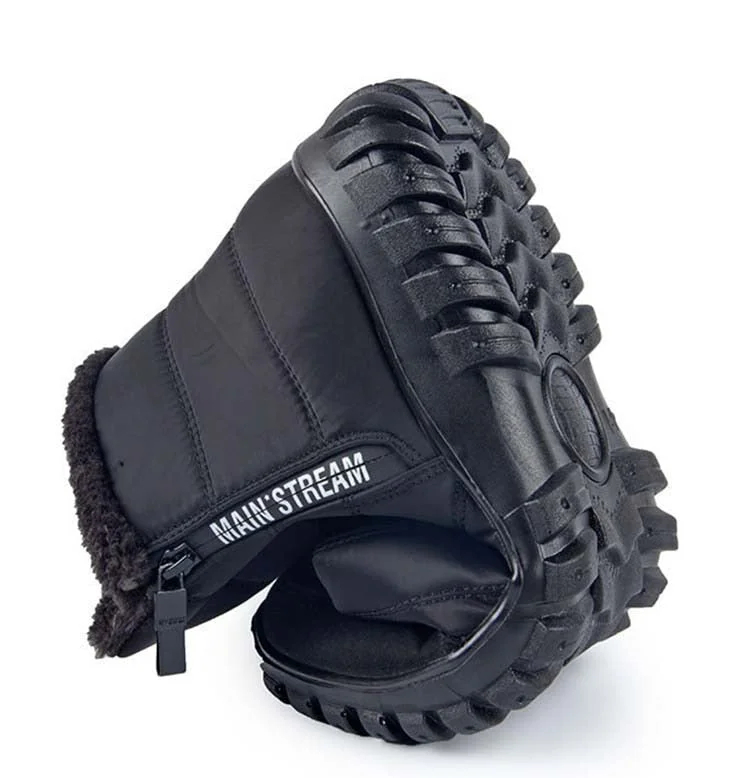 Men's Waterproof Warm Cotton Zipper Snow Ankle Boots