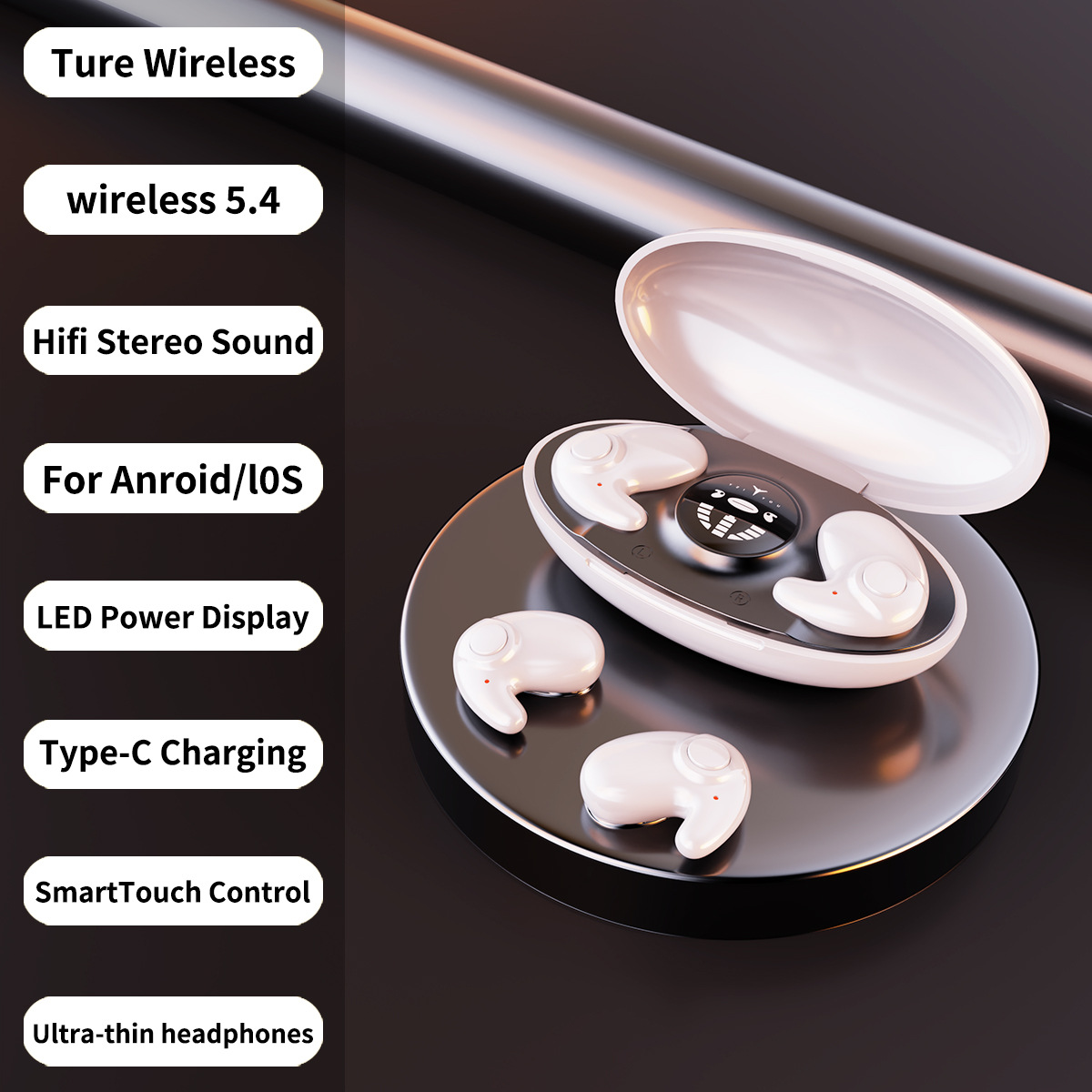 Invisible Wireless Sleep Earphone With Ipx5 Waterproofing