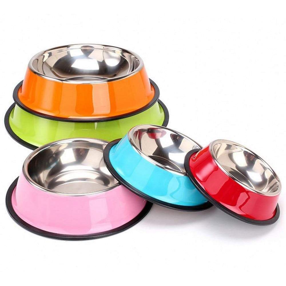 Dog Bowl Multi-Colored Stainless Steel