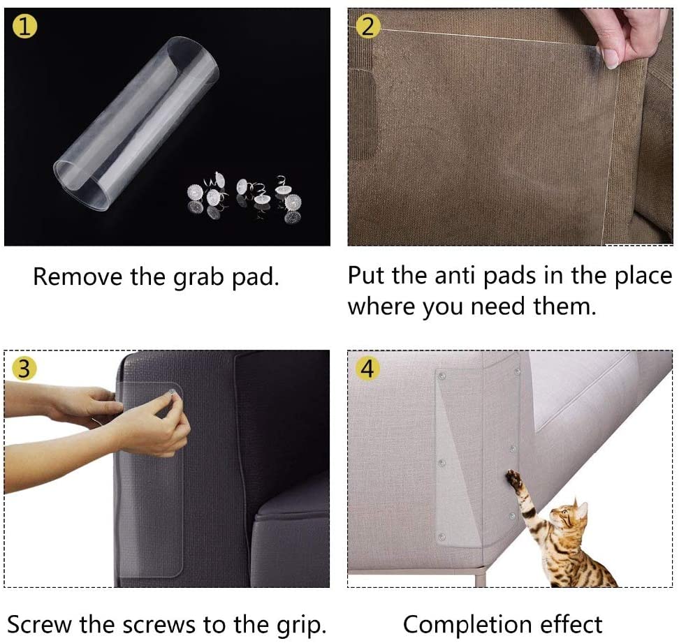 Furniture Protectors for Cats, douch Protector Cat, Cat Scratch Profector， Cat Scratching Guard (4 Pack)
