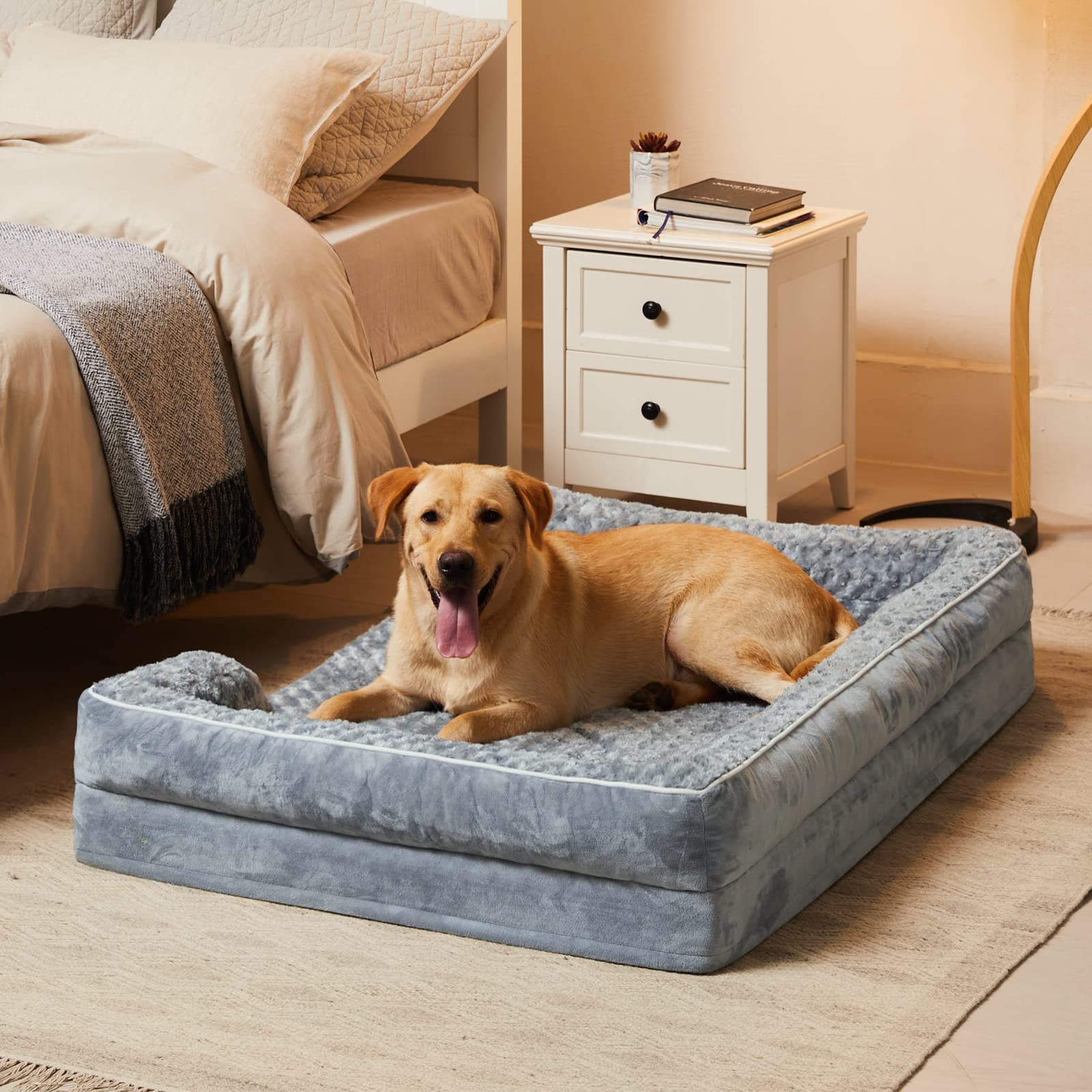 Dog Beds for Large Dogs, Orthopedic Egg Foam Dog Couch for Pet Sleeping