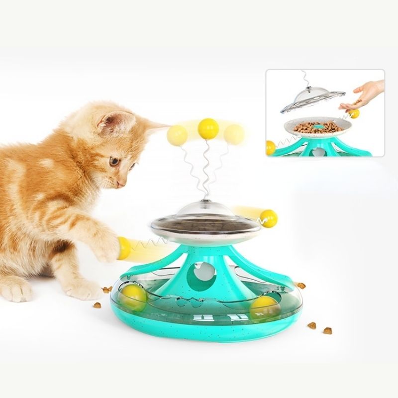 Turntable Track Ball Windmill Food Leakage Cat Toy