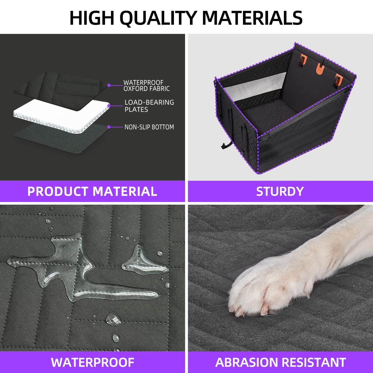 Large & Small Dog Car Seat Cover for Back Seat