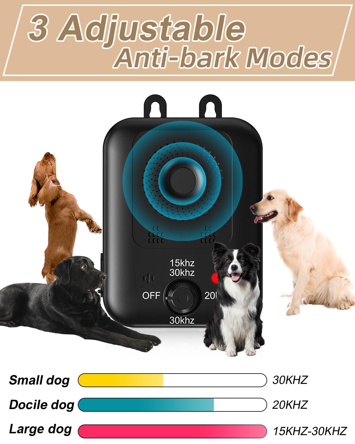 Anti Barking Devices, Auto Dog Bark Control Devices with 3 Modes