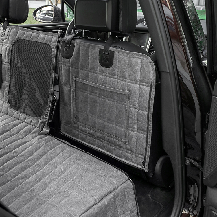 Waterproof Dog Car Seat Cover for Back Seat, Nonslip Dog Car Hammock with Mesh Window, Dog Back Seat Cover Protector for Car&Truck