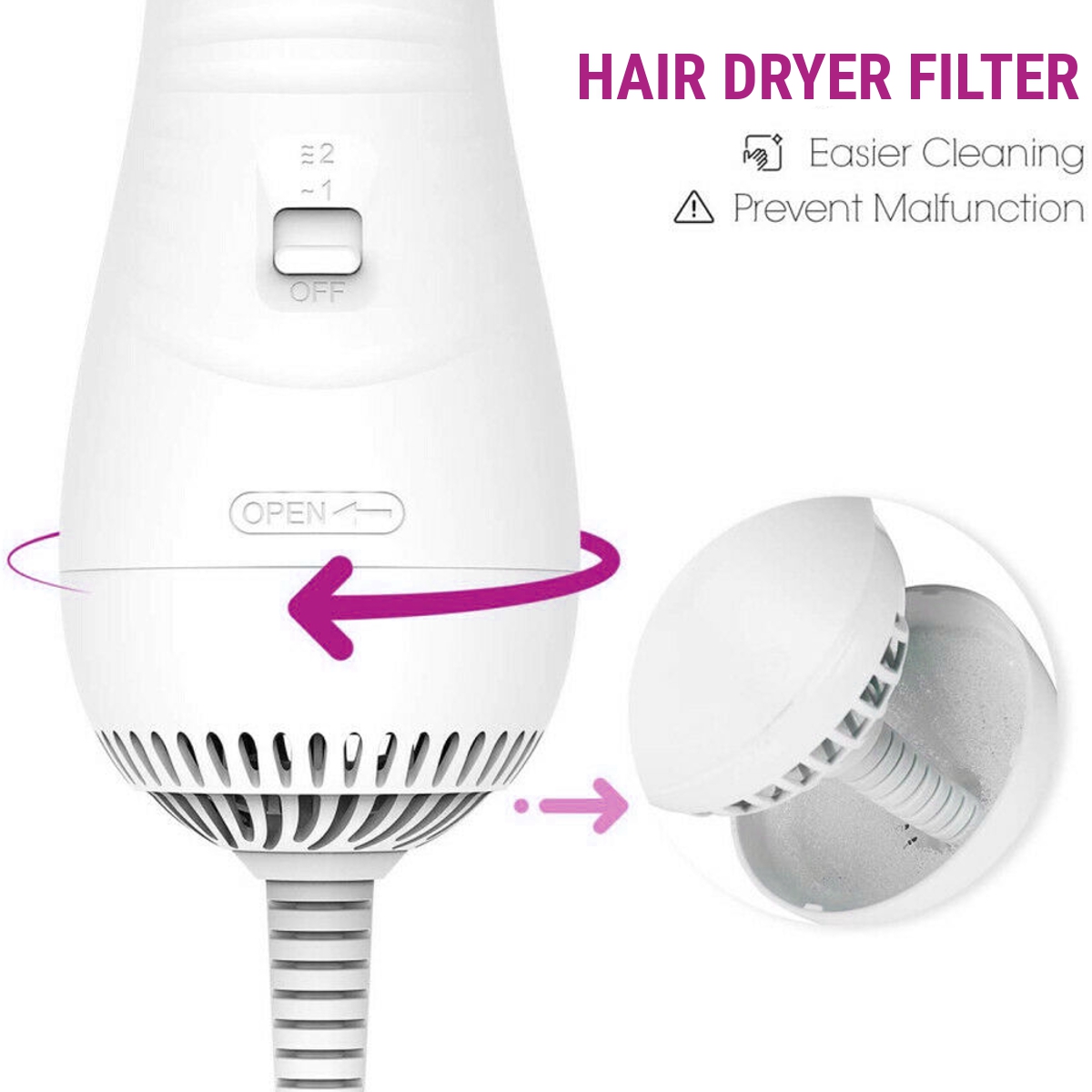 2 In 1 Pet Hair Dryer Blower Slicker Brush Portable Dog Cat Grooming Tool