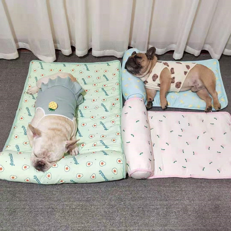 Dog Cooling Mat Breathable Bed With Pillow