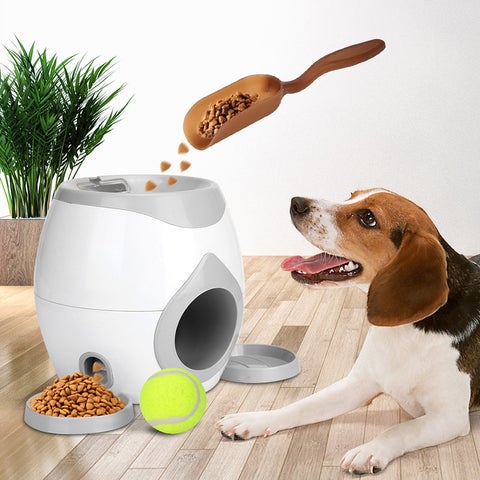 Automatic Tennis Ball Launcher Dog Toy/Food Dispenser