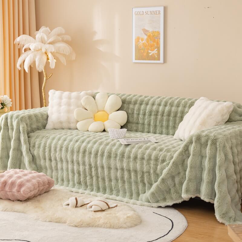 Faux Fur Sofa Covers, Throws Blankets Sofa Slipcovers for Pets