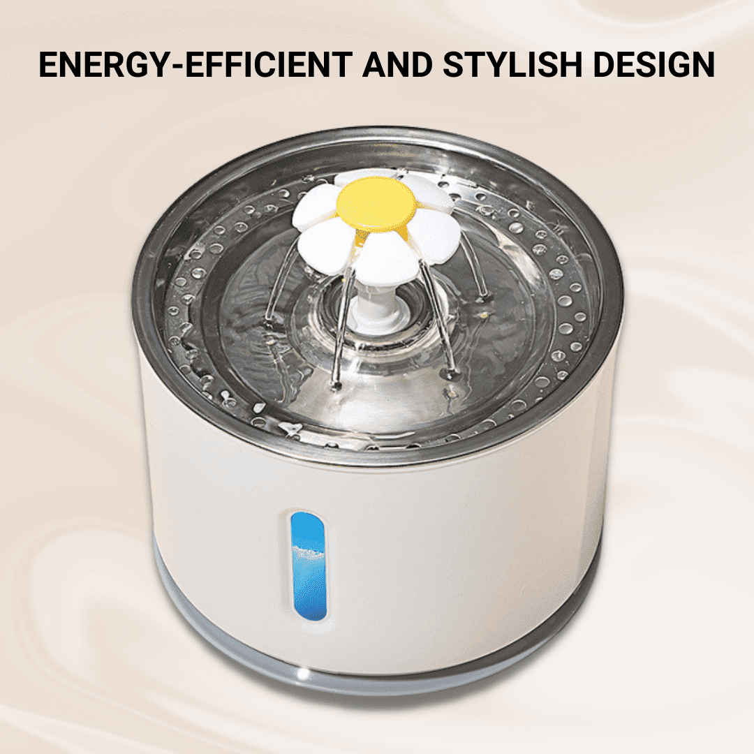 Cat Water Fountain - Cat Flower Fountain, LED Cat Fountain