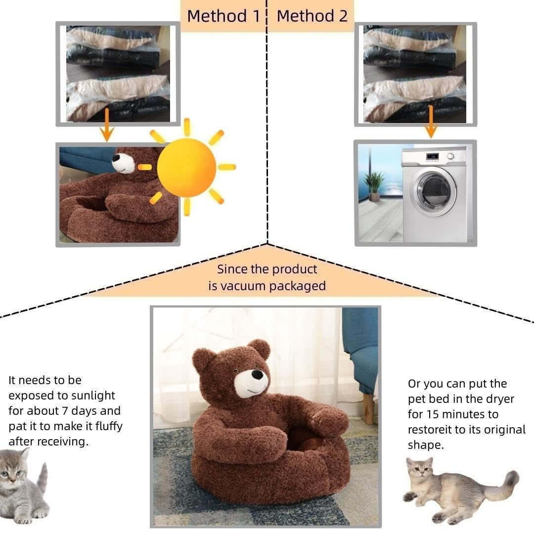 Cute Detachable Cuddle Bear Cat Bed