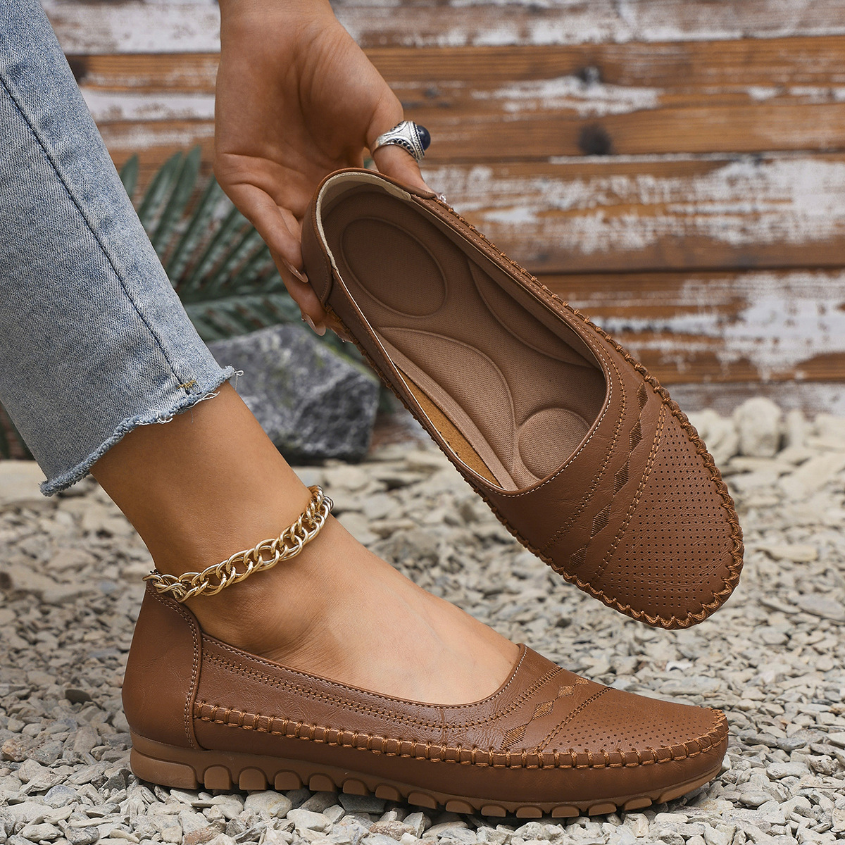 Women's Orthopedic Leather Shoes – Lightweight, Breathable, Anti-Slip