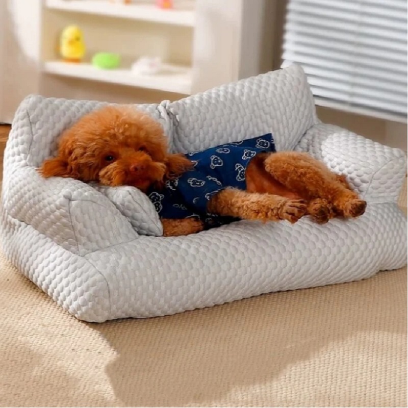 Waterproof Cooling Dog Sofa Bed, Dog Cooling Bed with Removable Cover, Anti-slip Pet Sofa Bed