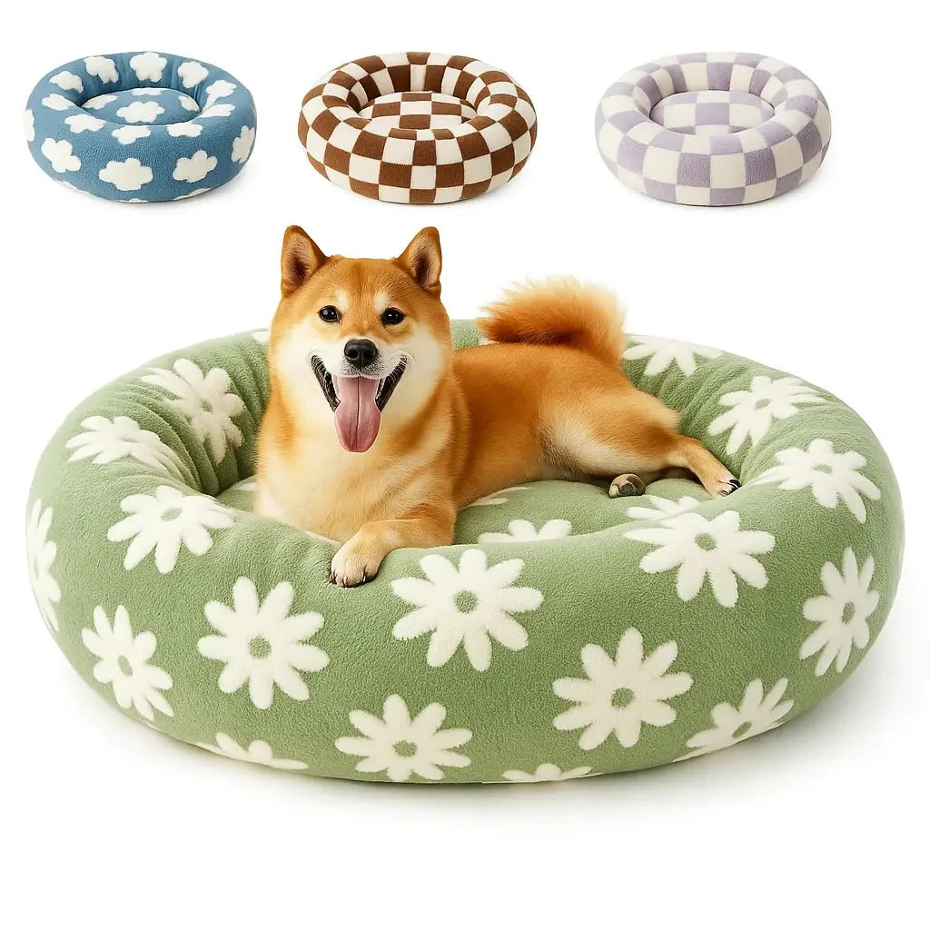 Calming Donut Dog Bed - Anti-Anxiety Plush Comfort