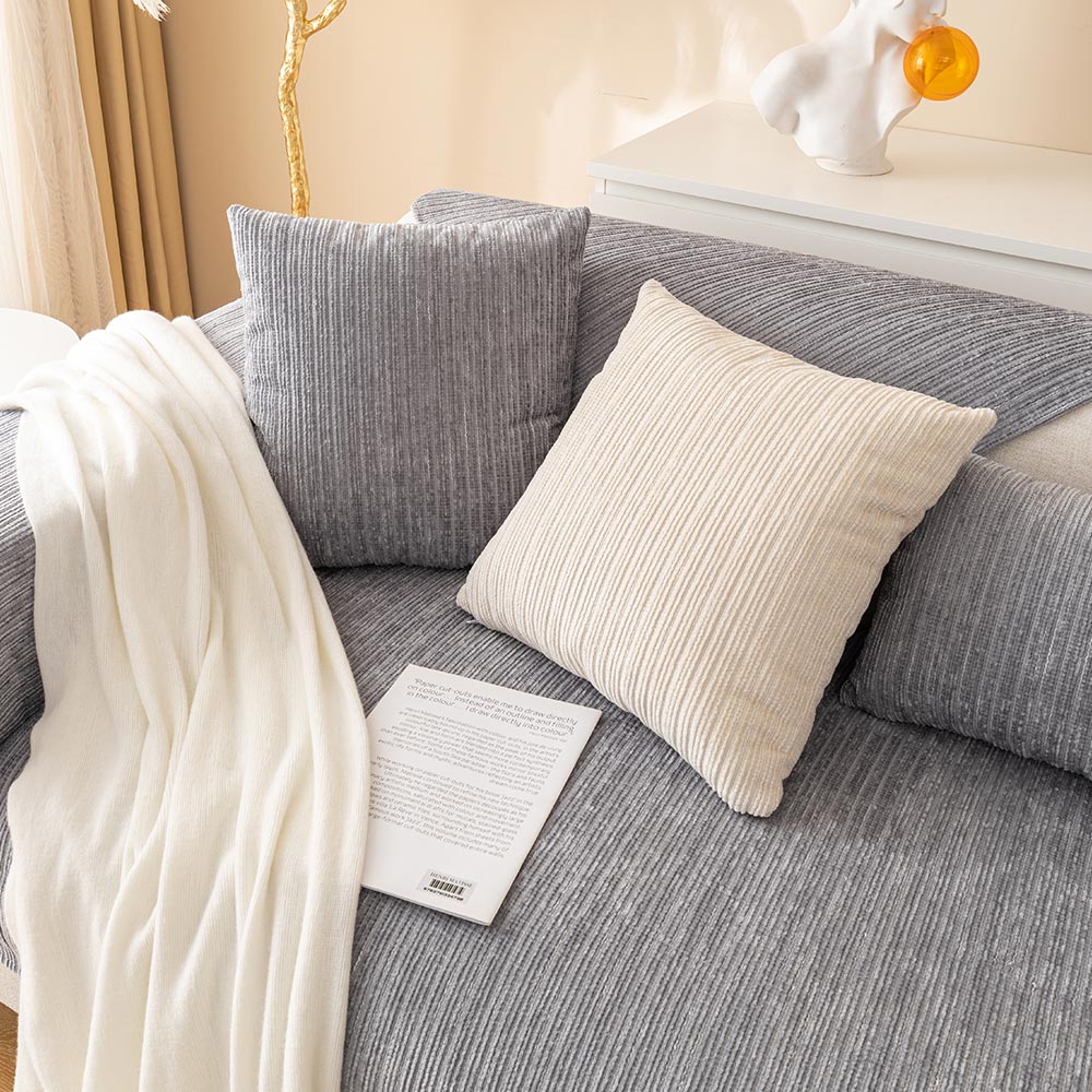 Simple Striped Chenille Anti-scratch Couch Cover