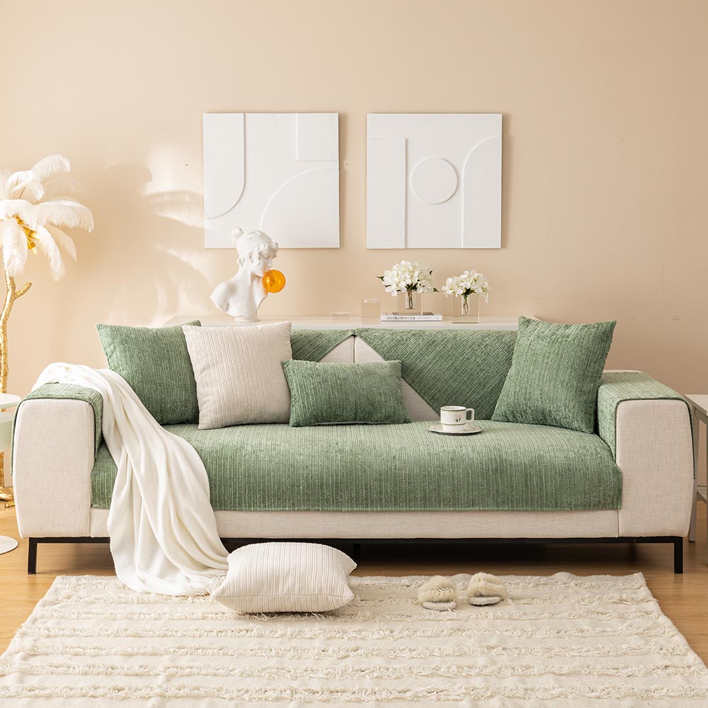 Simple Striped Chenille Anti-scratch Couch Cover