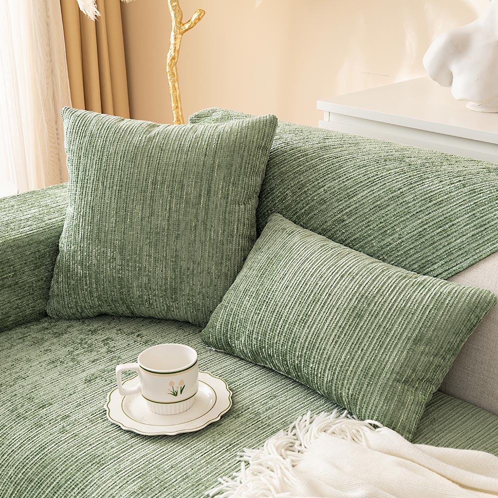 Simple Striped Chenille Anti-scratch Couch Cover