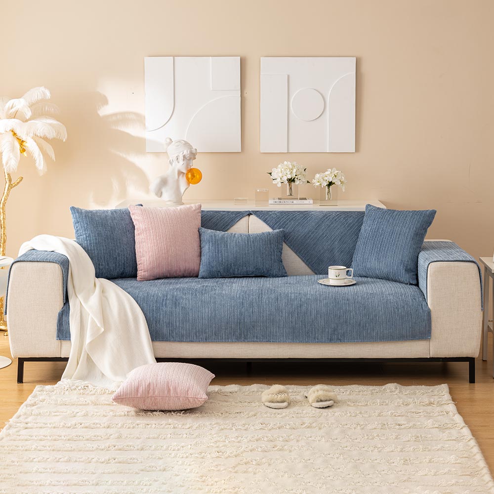 Simple Striped Chenille Anti-scratch Couch Cover