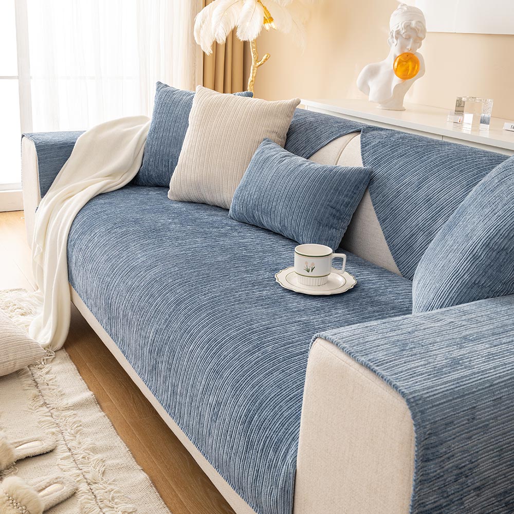 Simple Striped Chenille Anti-scratch Couch Cover