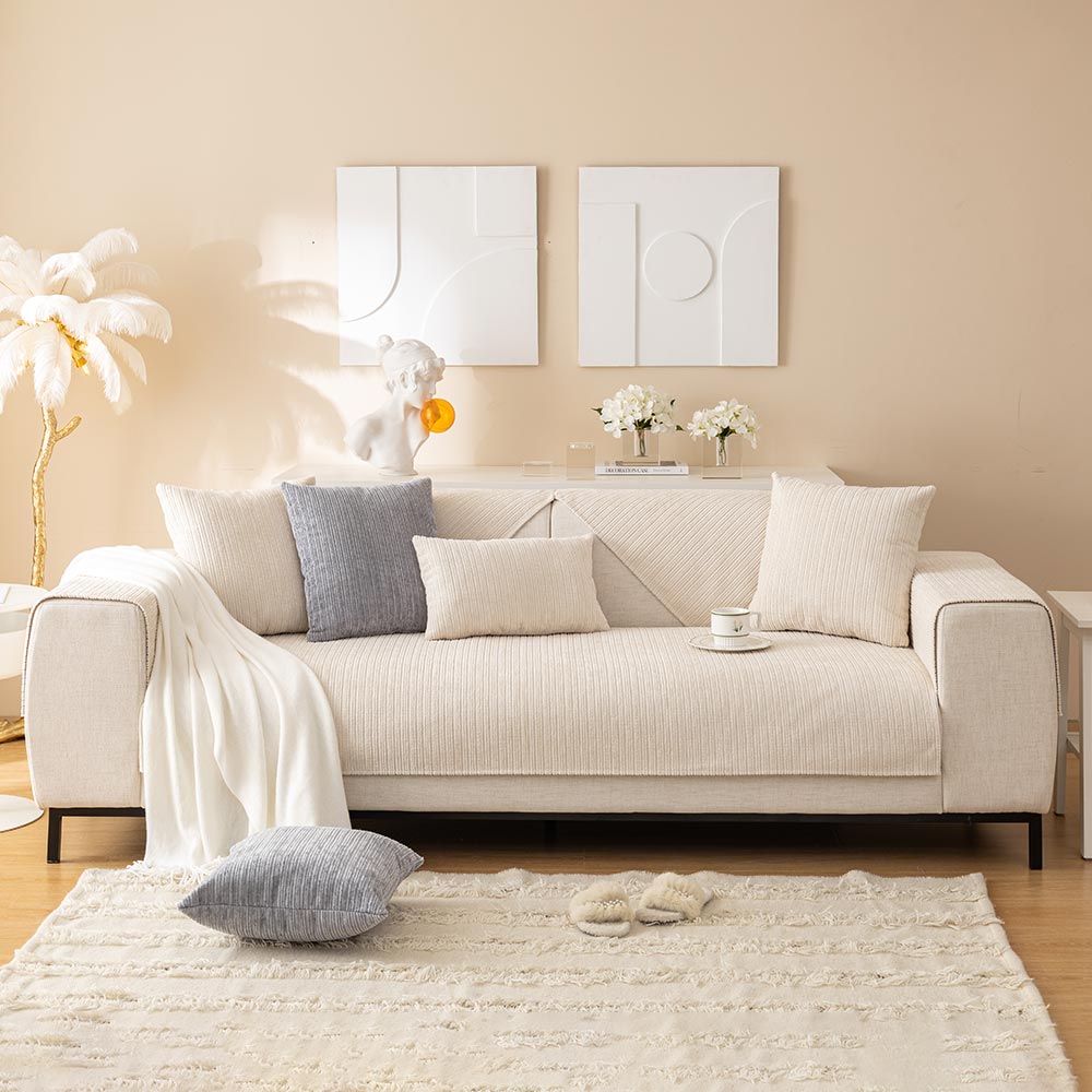 Simple Striped Chenille Anti-scratch Couch Cover