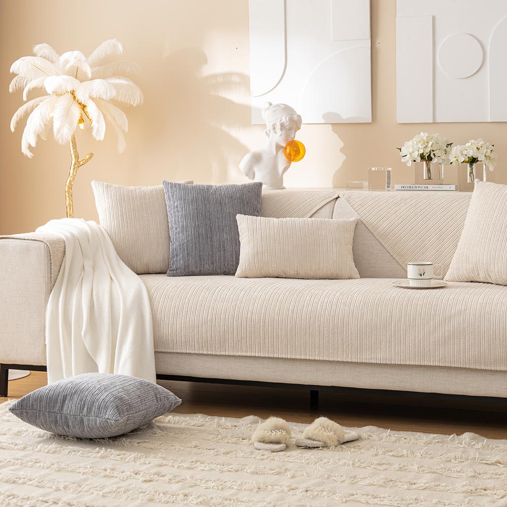 Simple Striped Chenille Anti-scratch Couch Cover