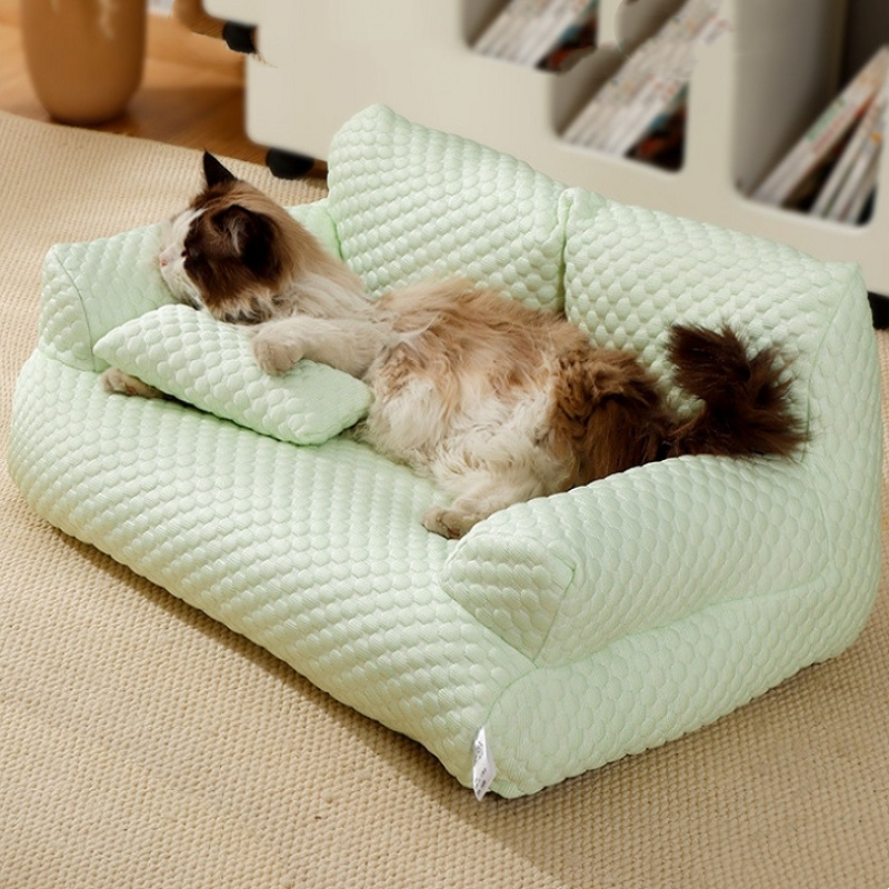 Waterproof Cooling Dog Sofa Bed, Dog Cooling Bed with Removable Cover, Anti-slip Pet Sofa Bed