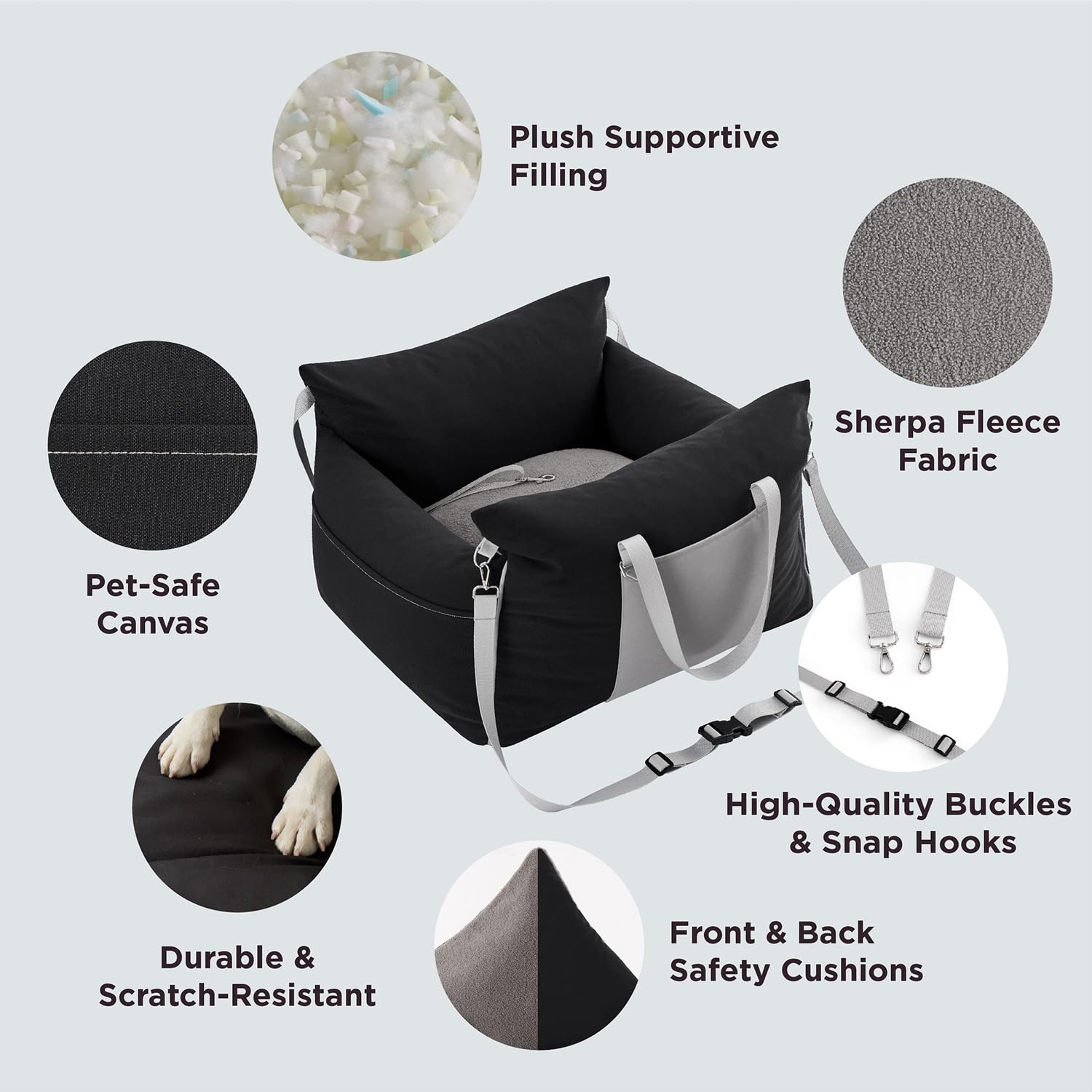 Dog Car Seat, Booster Seat, Adjustable Car Hammock